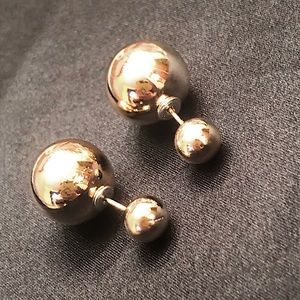 *6 for $10!* Rose Gold Double Sided Pearl Stud Earrings Minimal